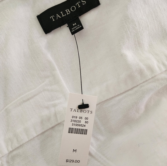 NWT Talbots White Denim Jacket with Adjustable Waist M - Picture 10 of 13